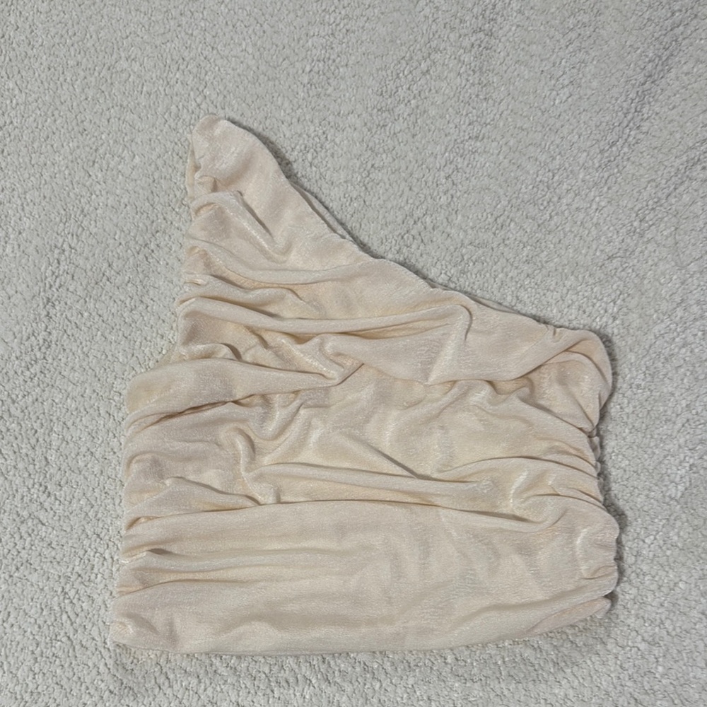 One-Shoulder Cream Top